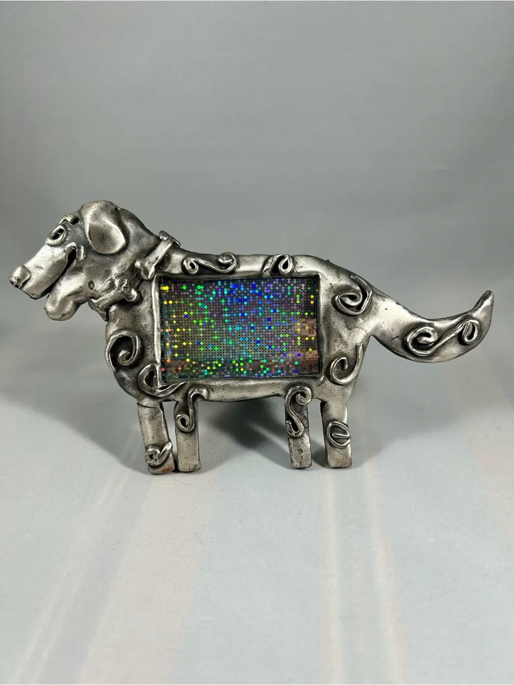 Ashleigh Manor pewter dog-shaped picture